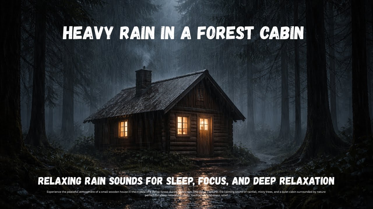 A calm ASMR rain video at night