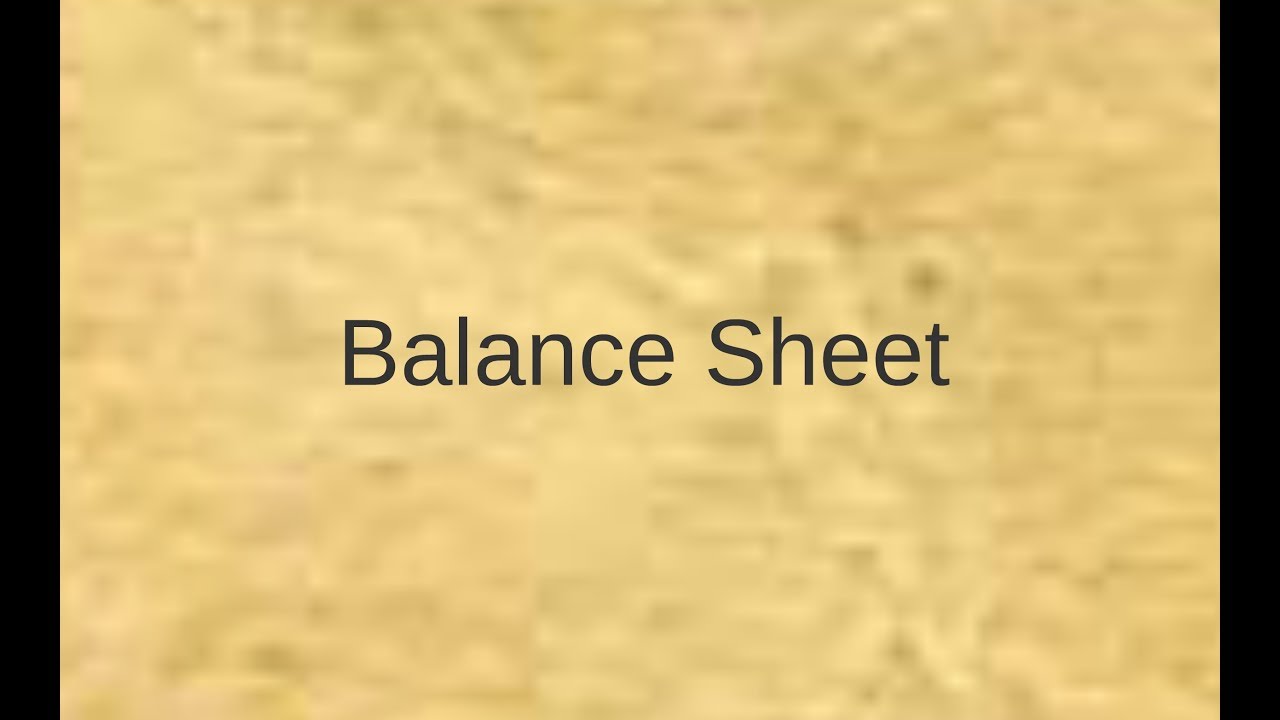 A1/3 Balance Sheet الميزانيه العموميه