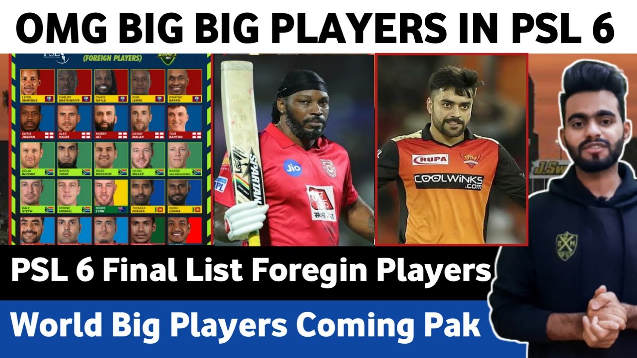 Psl 6 Foreign Players List | Psl 6 Latest News | Psl 2021 Overseas Players List | Psl 6 Draft |