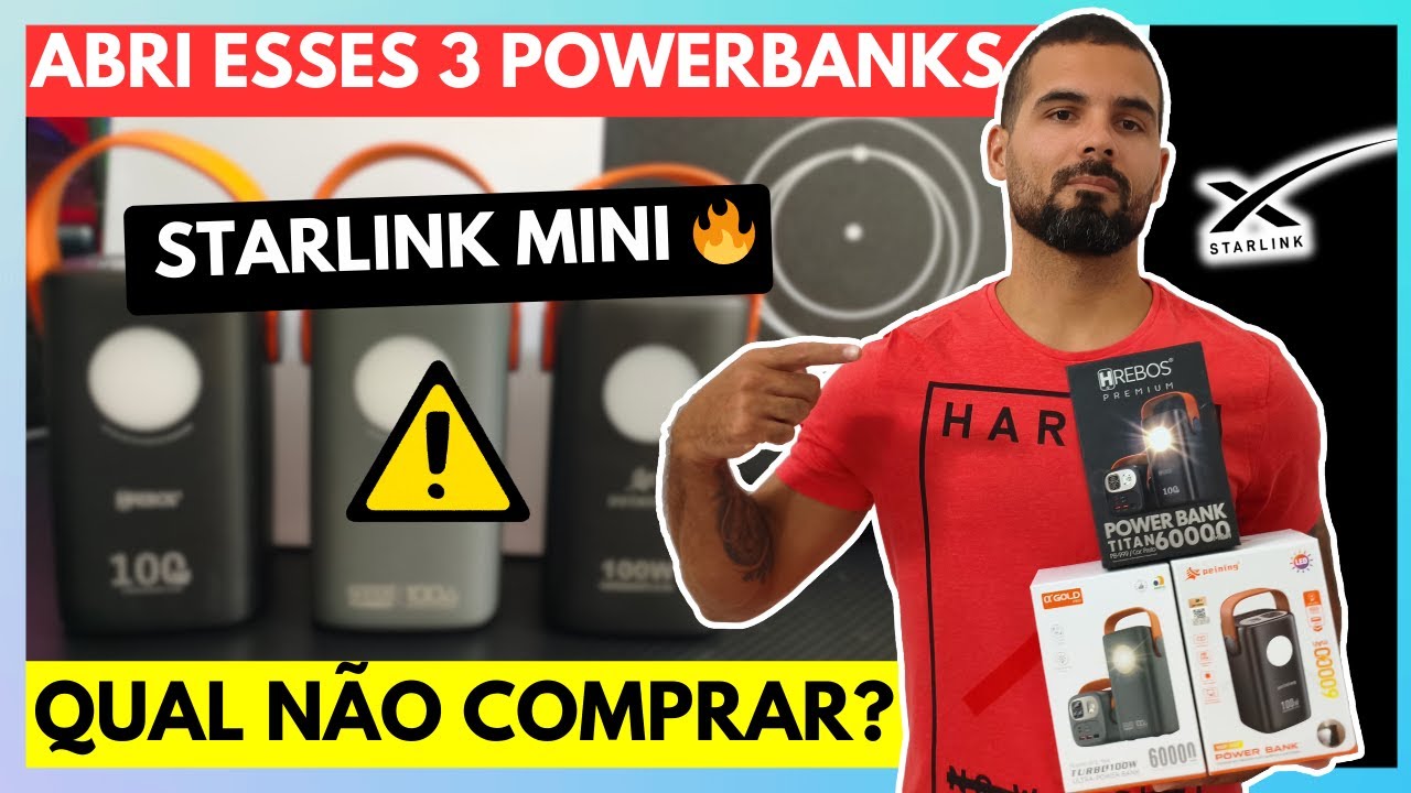 Qual melhor POWERBANK para Starlink Mini? Hrebos vs Peining vs A' Gold - NÃO COMPRE antes de ver 🔥