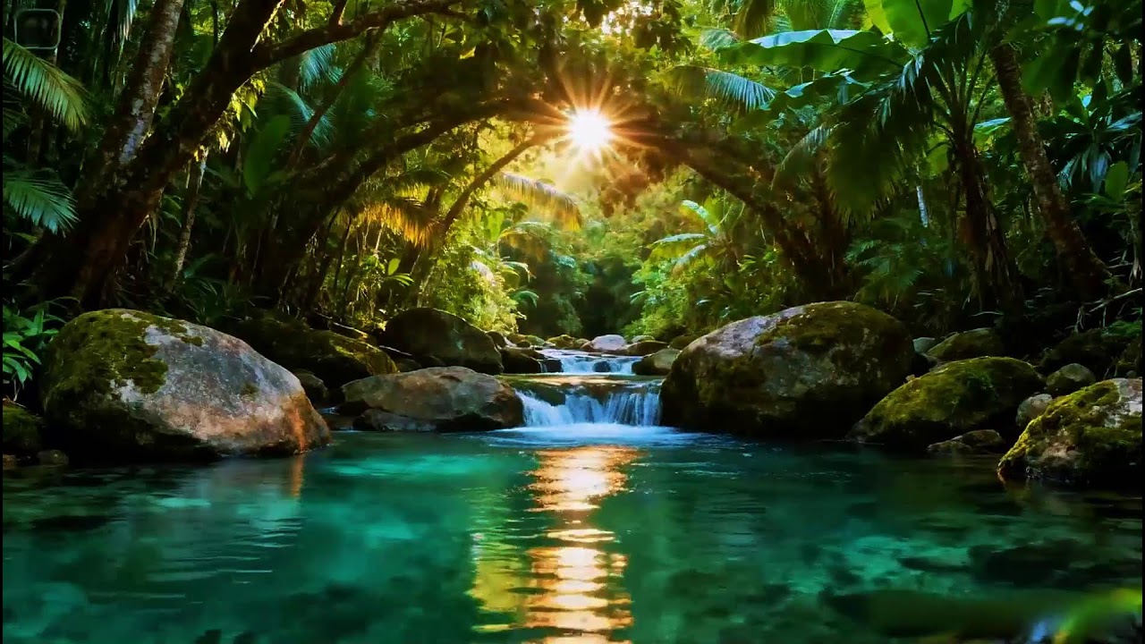 Calming Forest Ambience Sounds | Soothing River Water Flow | Peaceful Birds Chirping Sounds