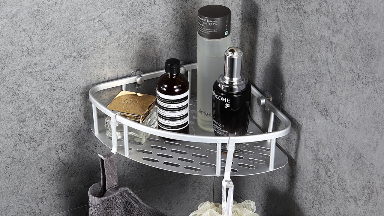 Adhesive Shower Corner Shelf for Bathroom&Kitchen, No Drilling Required