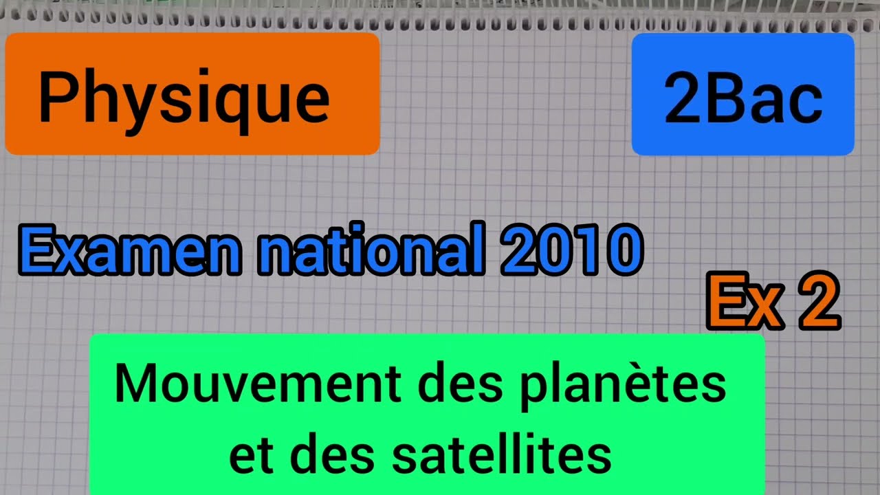 mouvement des planètes et des satellites : ex 2 ( examen national 2010 PC ) : 2Bac الثانية بكالوريا
