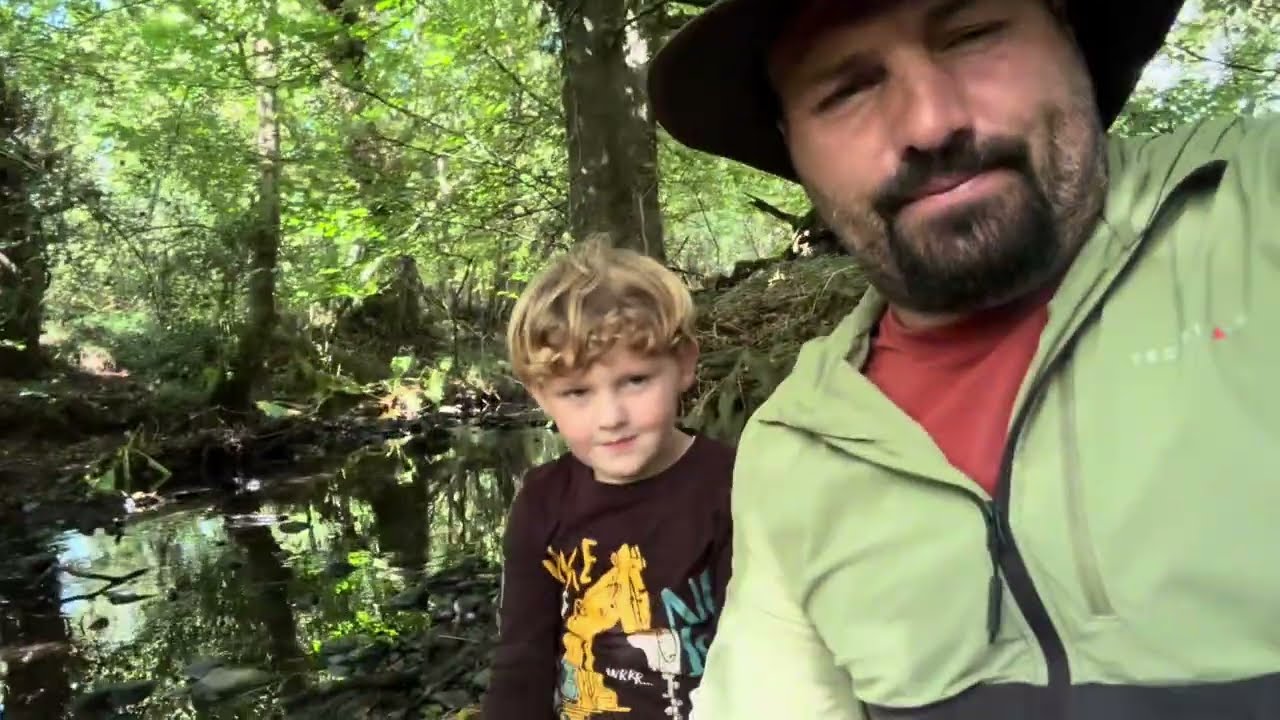 In the woods ￼ with the lads cooking some food ￼