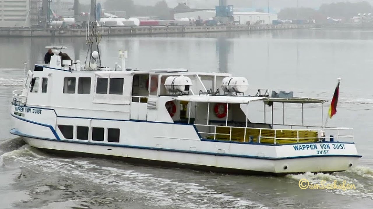 WAPPEN VON JUIST DCCF MMSI 211226850 passenger ferry Emden sealock Personenf&auml;hre