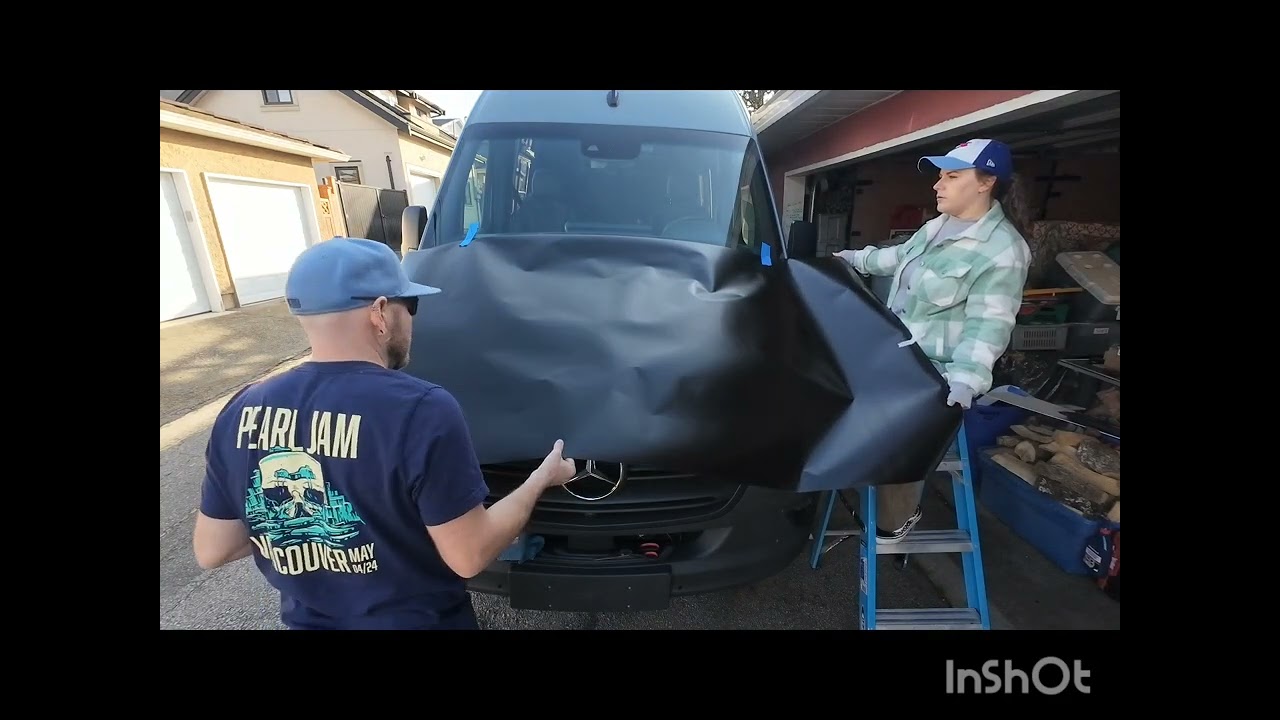VINYL HOOD WRAP DISASTER!! How NOT to wrap a hood on a Mercedes Sprinter van