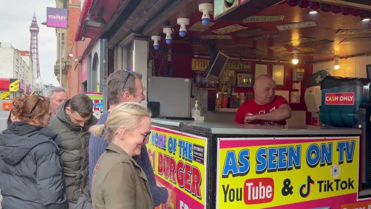 Famous Blackpool £1 burger opens for 2026 season. ￼