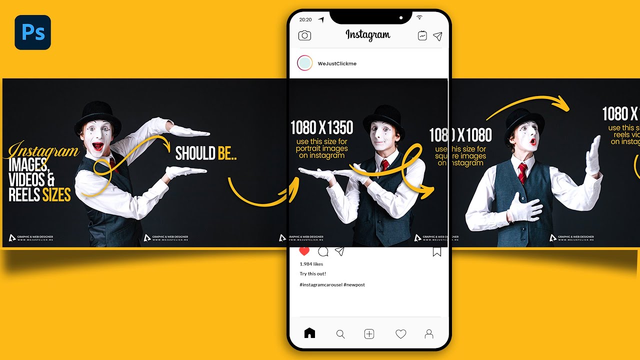 Instagram Carousel -  Step by Step Photoshop Tutorial - Version 5