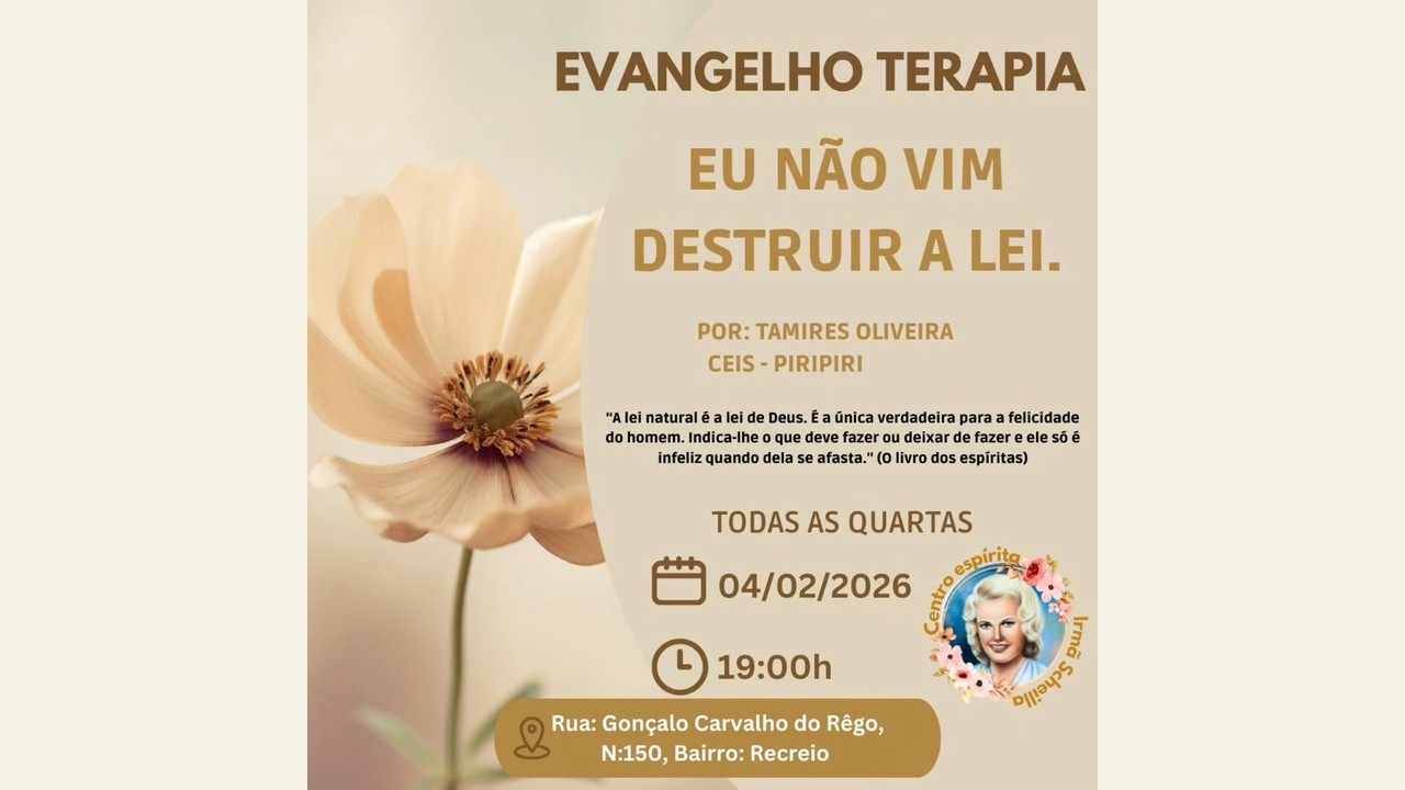 Evangelho terapia: Eu não vim destruir a lei