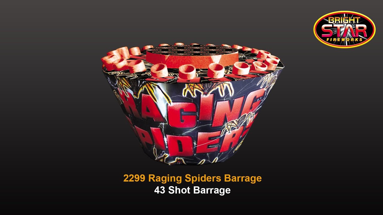 Bright Star Fireworks - 2299 Raging Spiders 43 Shot Barrage