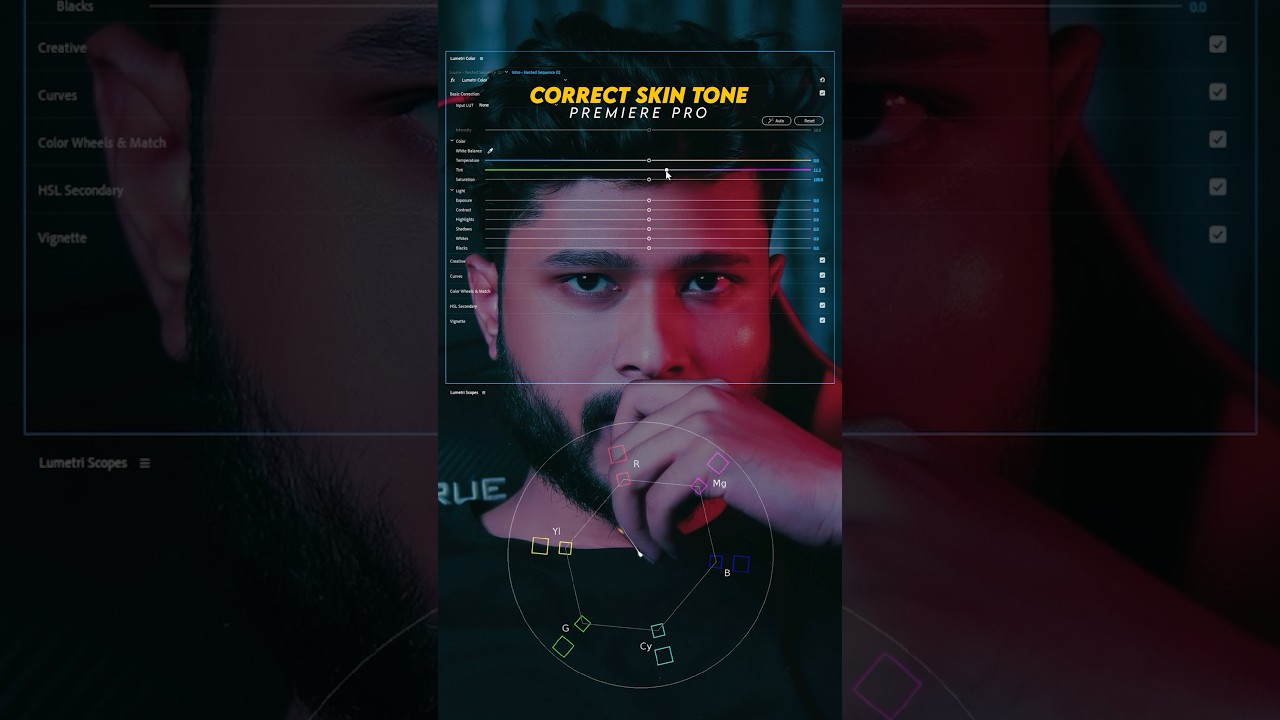Simple Trick to Correct Skin Tone in Premiere Pro #skintone #colorgrading #premierepro