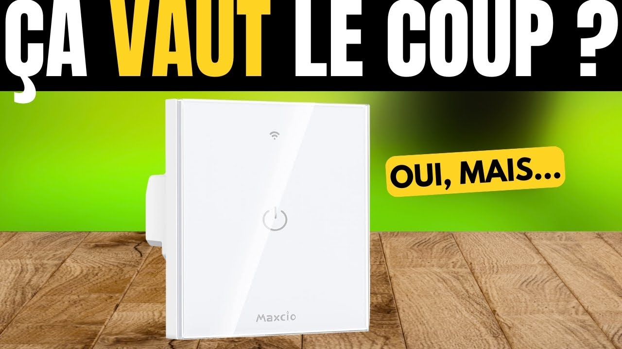 Maxcio Interrupteur Connect&eacute; WiFi &ndash; Interrupteur Mural Intelligent avec &Eacute;cran Tactile, Compatible