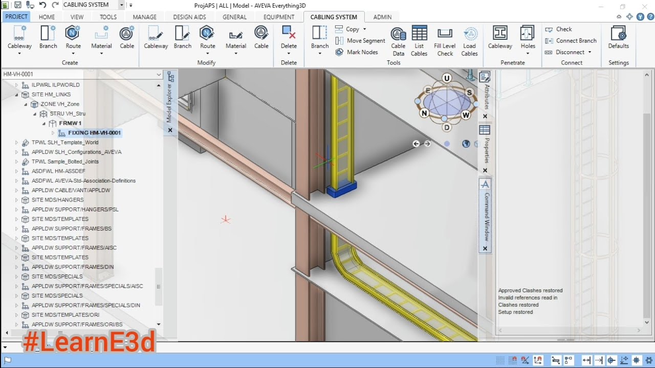 Aveva E3d - Cable Tray - Hole Management -Cableway- Penetration