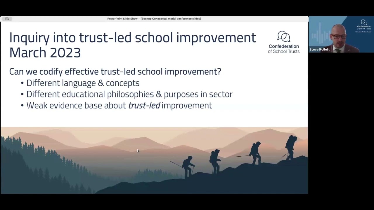 Member engagement briefing - CST's conceptual model for trust-led school improvement