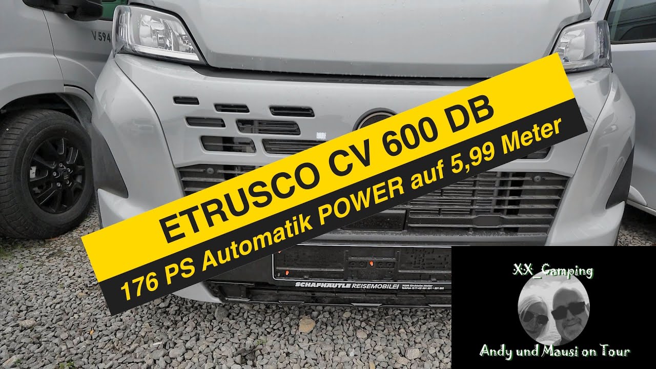 POWER Wohnmobil der ETRUSCCO CV 600 DB . Alltagstauglich, 176 PS, Automatik  unter 6 Meter.