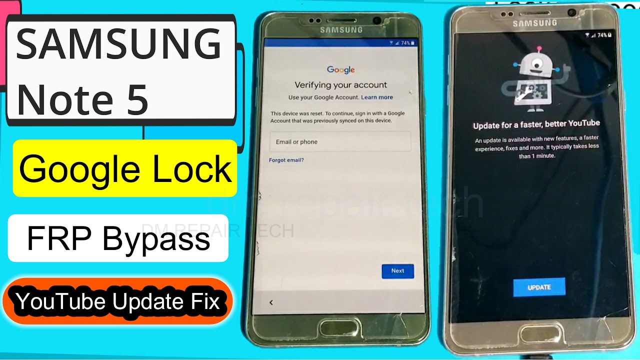 SAMSUNG Note 5 FRP Bypass 2025 YouTube update stuck on screen | Samsung Note 5 FRP Bypass U5 With PC