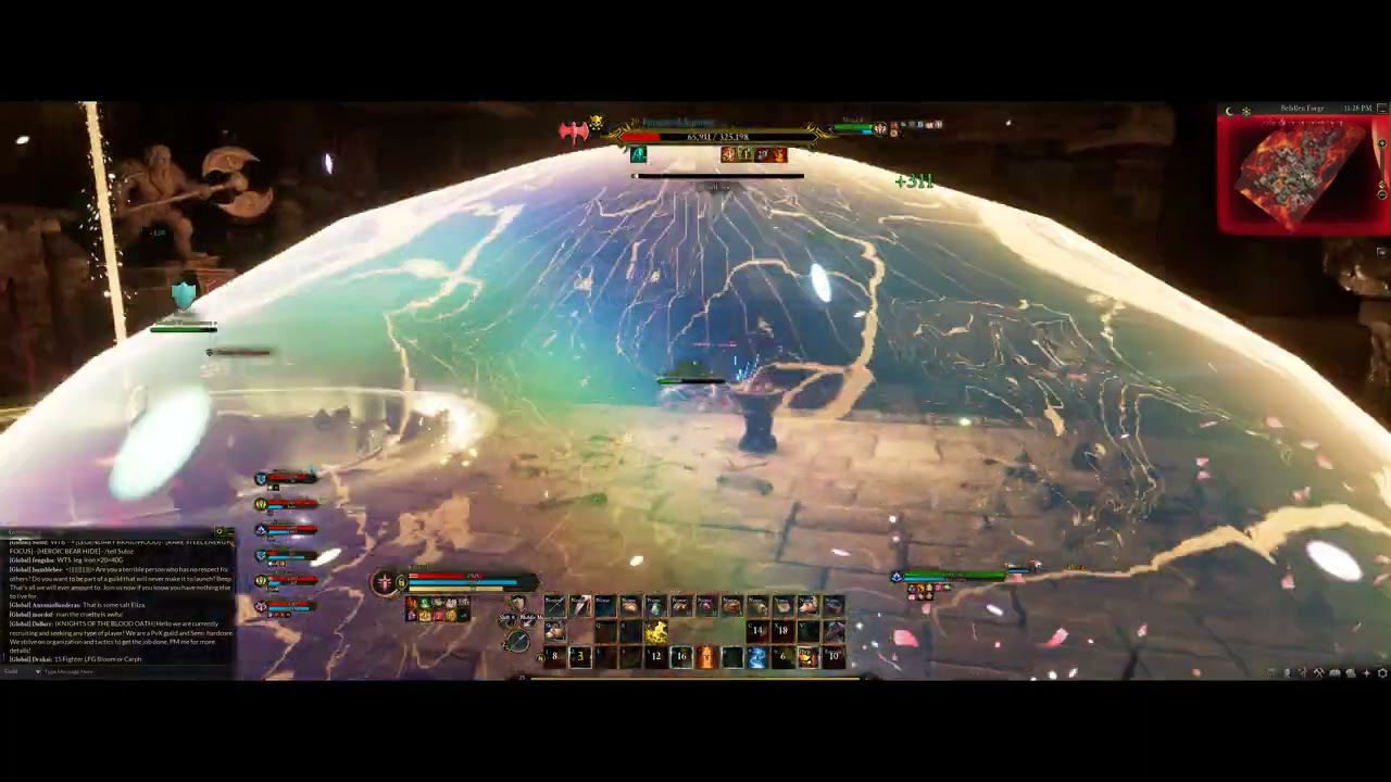 Befallen Forge Dungeon  Boss Forgelord Zammer fight Ashes of Creation Alpha 2 Vyra