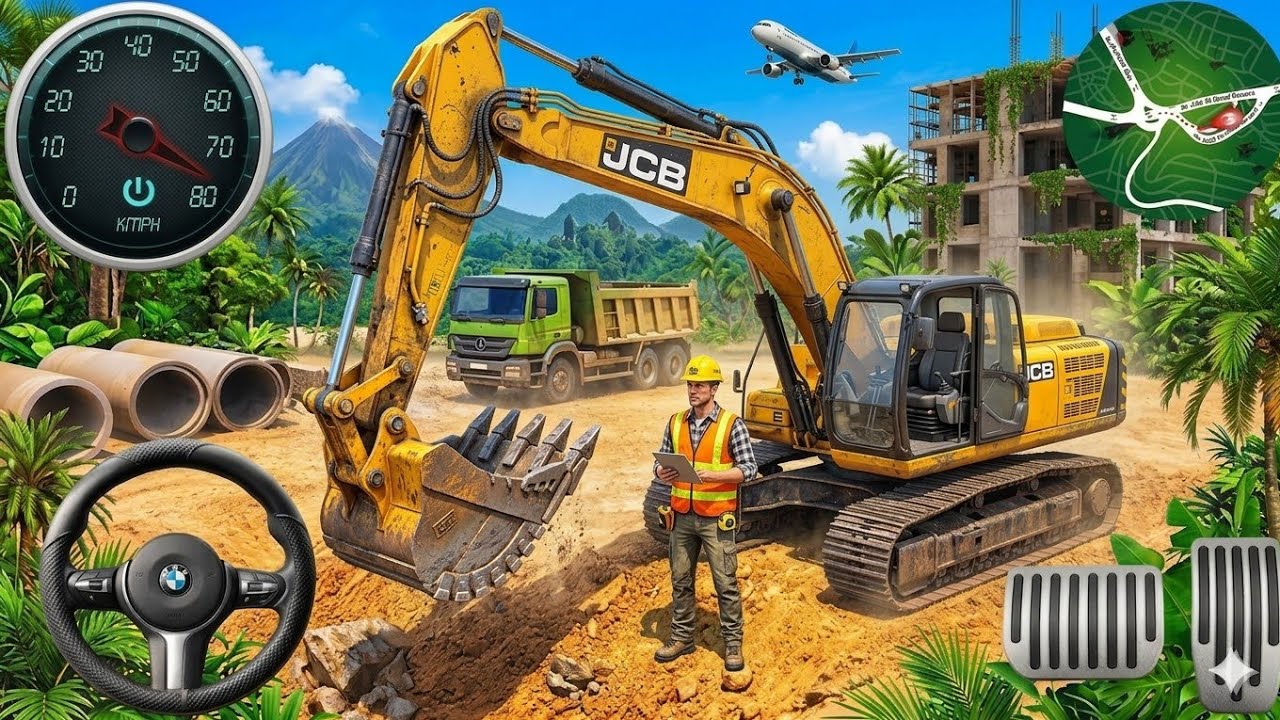 👷City Road Construction Simulator 3D 🚧 | Heavy Excavator & Truck - Android Gameplay