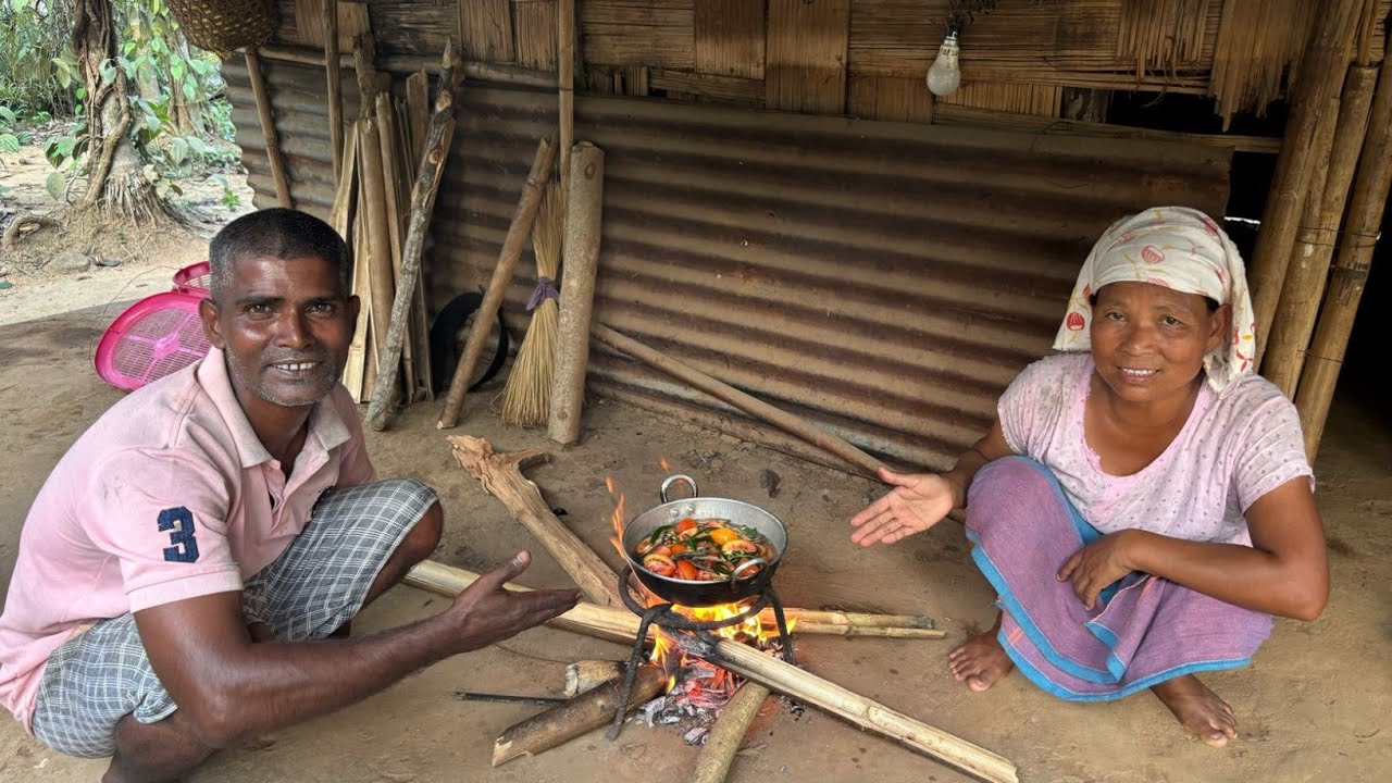 Black arbi cooked with tomato | village life