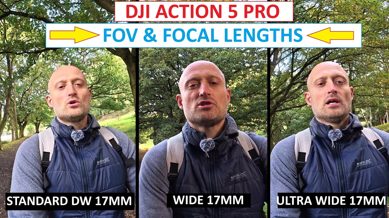 DJI OSMO ACTION 5 PRO — РУКОВОДСТВО ПО ПОЛЮ ЗРЕНИЯ И ФОКУСНЫМ РАССТОЯНИЯМ