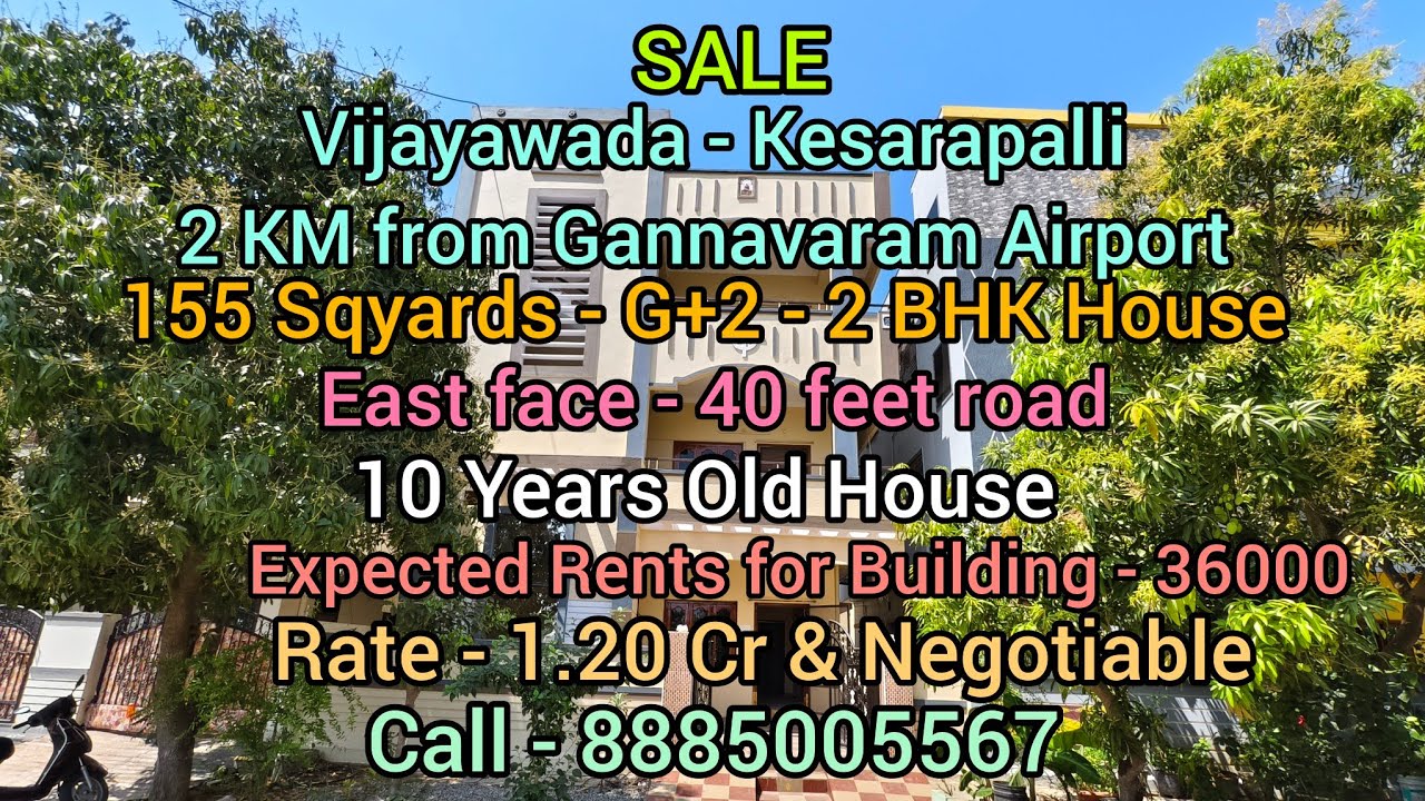 155 Sqyards House for Sale|Near Gannavaram Airport|Kesarapalli|East face|Rate 1.20 Cr|🤙8885005567