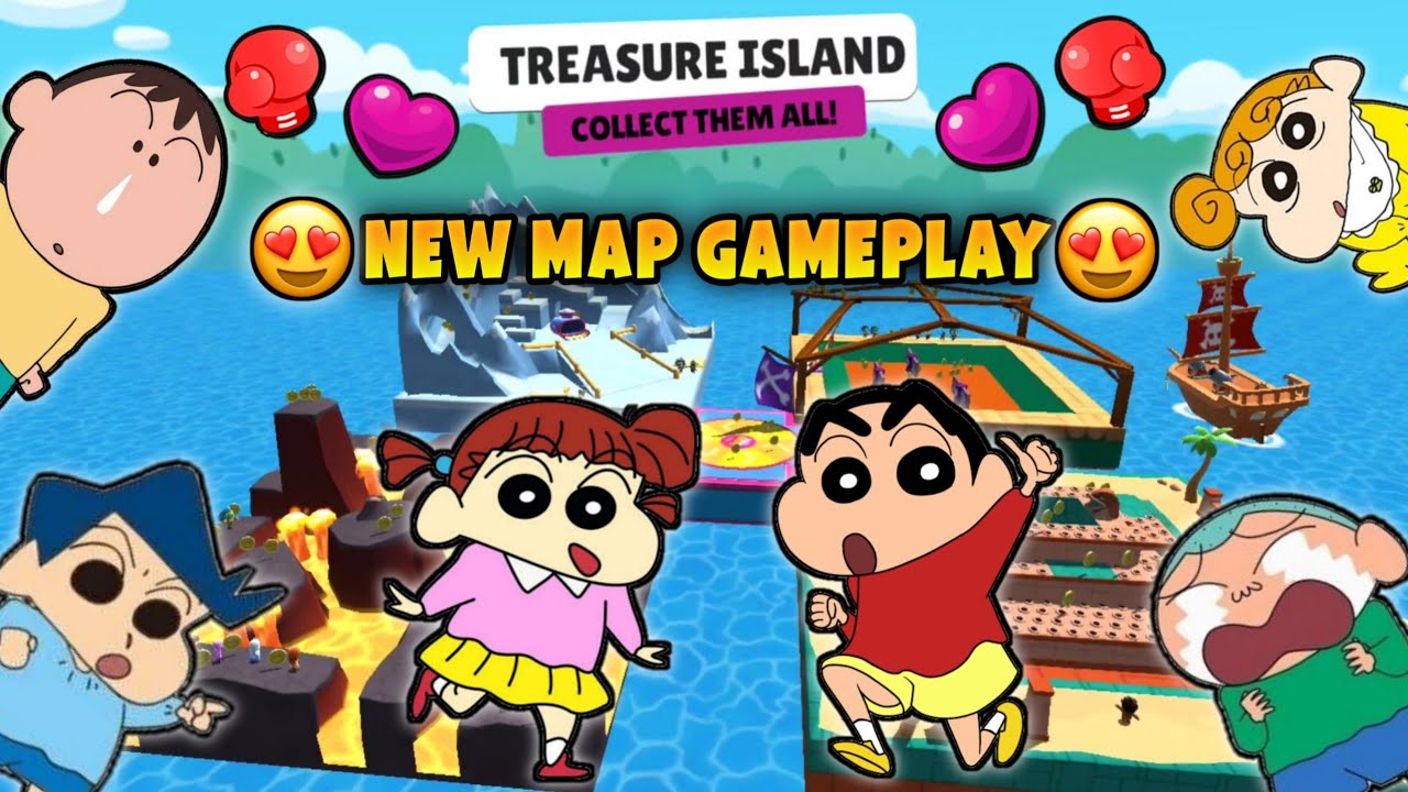 Shinchan and his friends playing treasure Island map in stumble guys 😱🔥 | shinchan stumble guys 😂