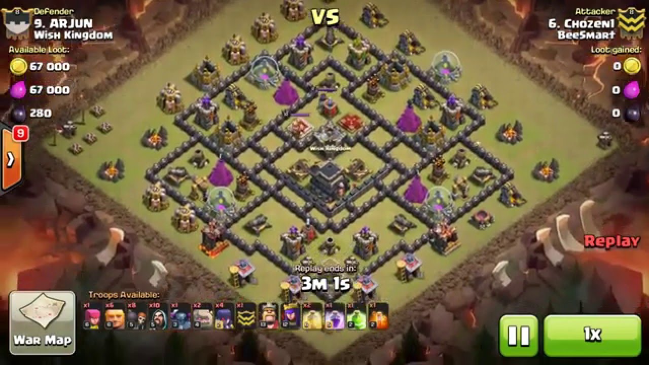 Clash Of Clans - TH9 3 STAR WAR STRATEGY - C1 Takedown