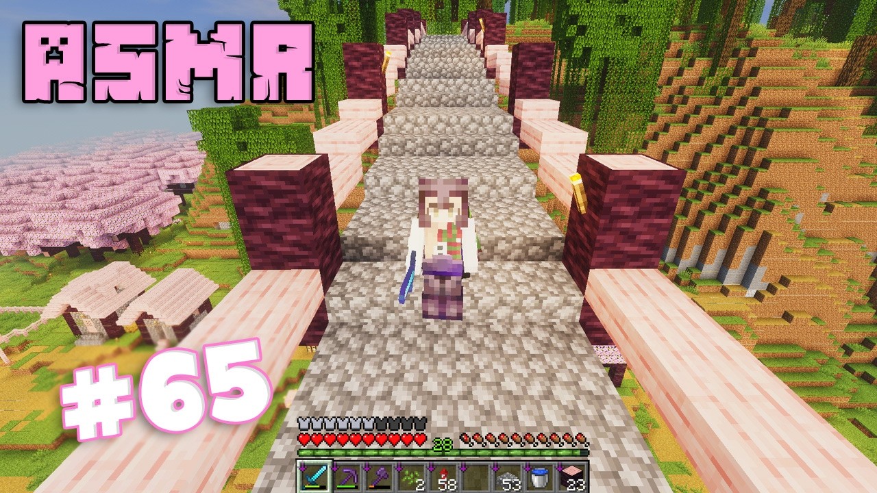 [ASMR] Minecraft Survival #65 - Bridge (Keyboard Sounds + Whispering 💤)