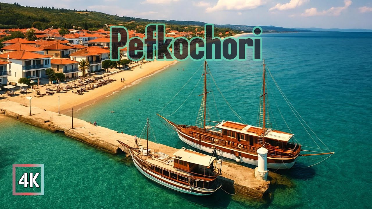 Pefkochori Beach & Town | Hakidiki, Greece 🇬🇷