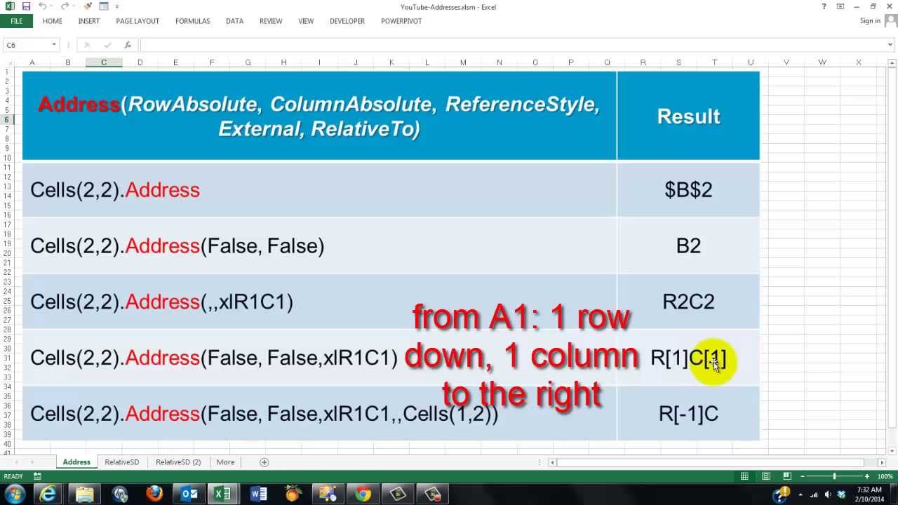 Using Cell Addresses in Excel VBA