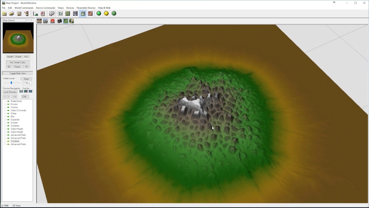 World Machine tutorial. How to make Mountain with rocks in World Machine, part  2