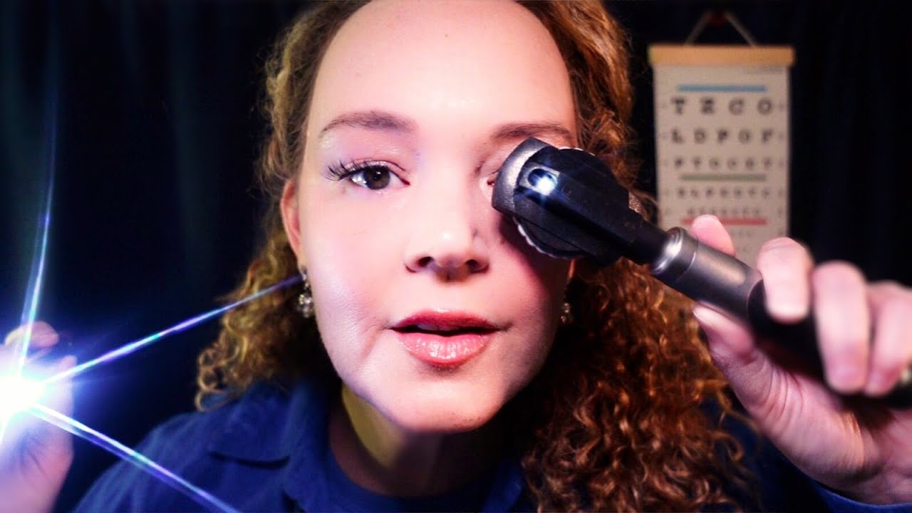 ASMR Realistic Eye Exam 👁️ Soft Spoken Doctor Roleplay with Light Triggers for Sleep