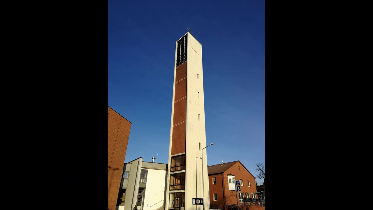 Fürth (FÜ) Innenstadt kath. Kirche Christkönig: Glocke 1 und Vollgeläut (Tonaufnahme)
