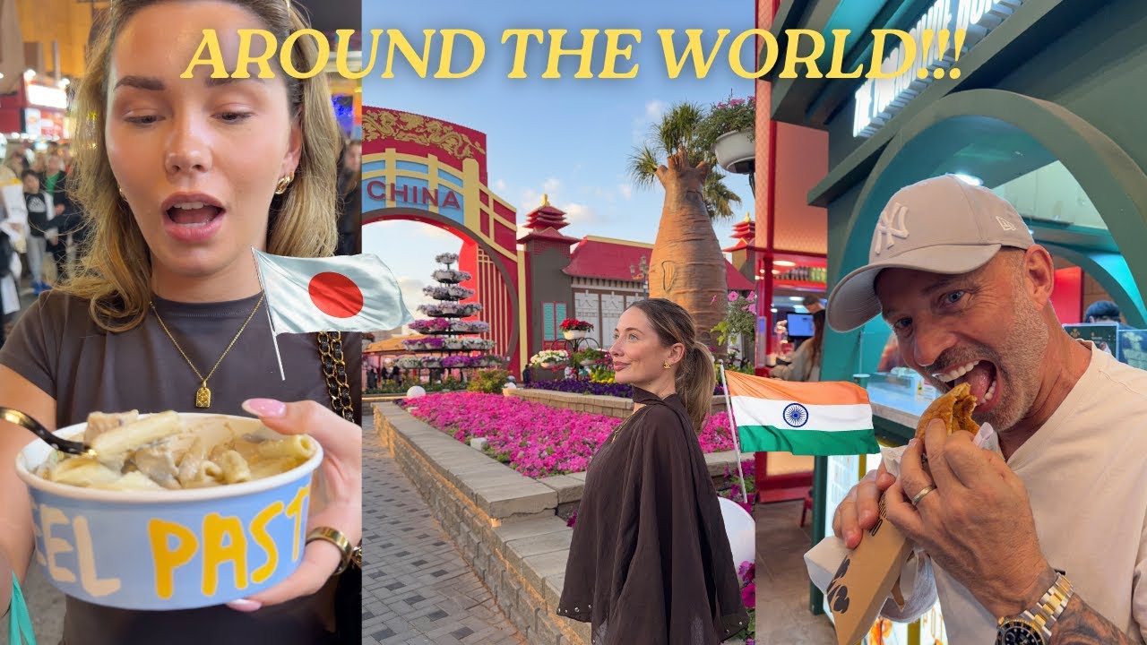 We ATE food from all around the WORLD in 1 day!!  My family visit Global village
