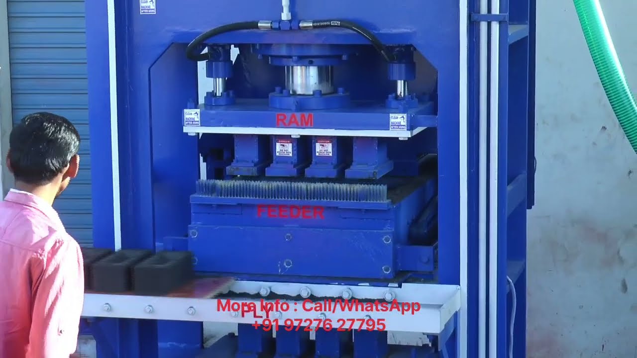 🧱 4 Bricks Semi-Automatic Fly Ash Bricks Making Machine | Brick Manufacturing Process 🔧#4bricks