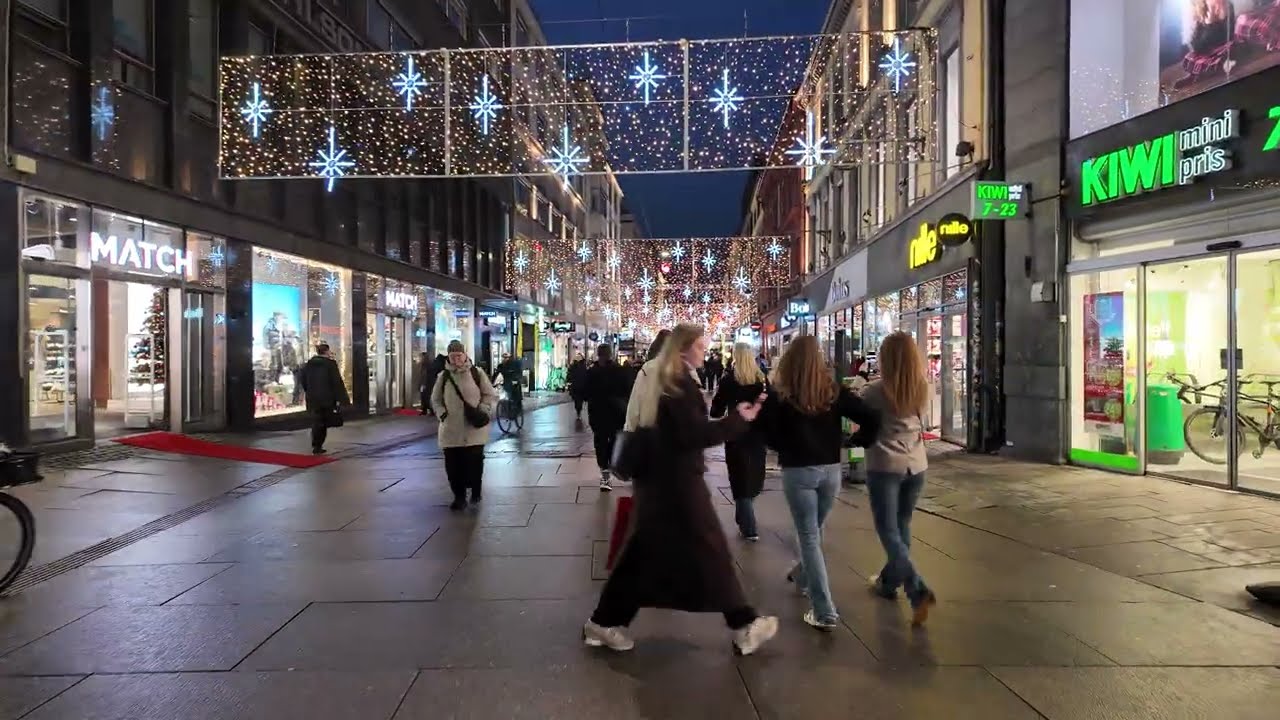 Evening Walk Oslo ❄️ City Centre 4K 🇳🇴 4K