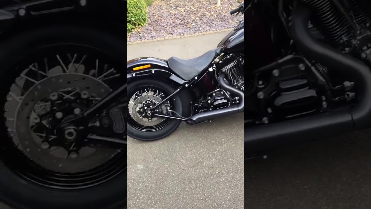 Harley Softail Slim S with Brutal Bassani Pro-Street Turn Out exhausts