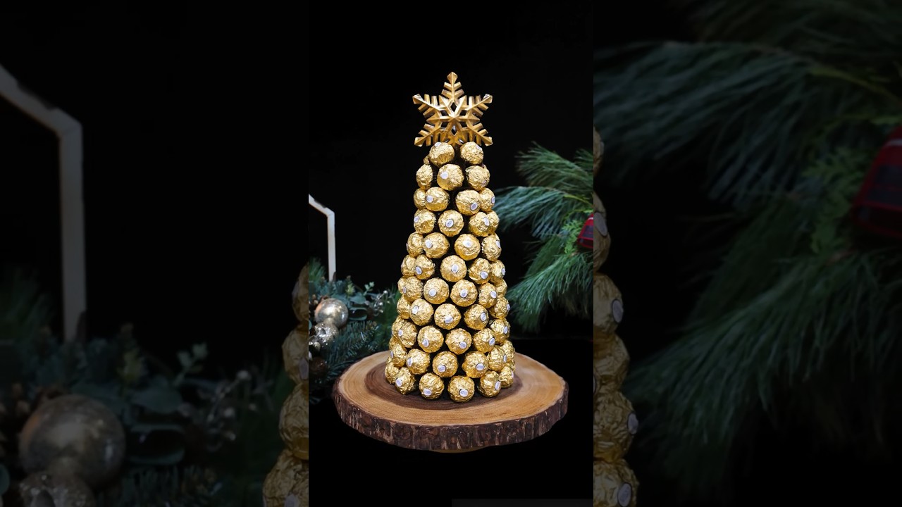 Рождественская елка Ferrero Rocher своими руками #праздник #рождество #сладости #угощения #шоколад