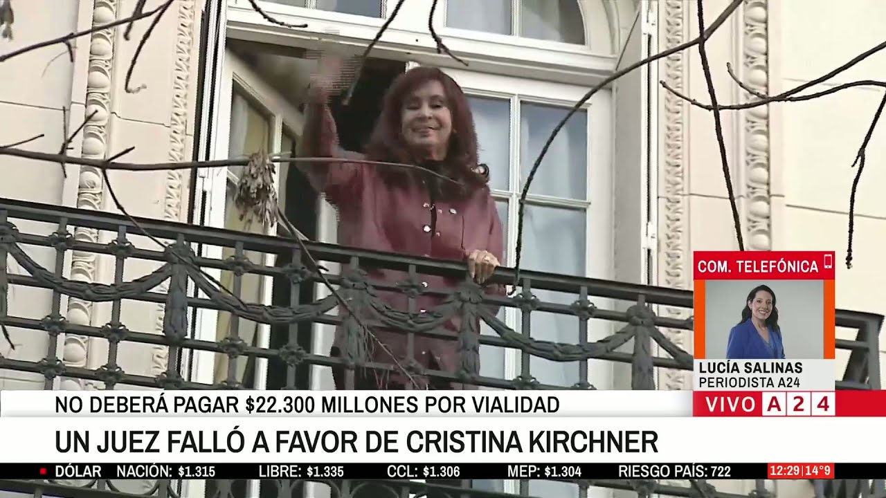 CAUSA VIALIDAD: FALLO A FAVOR DE CRISTINA KIRCHNER: NO DEBER&Aacute; PAGAR $22.300 MILLONES