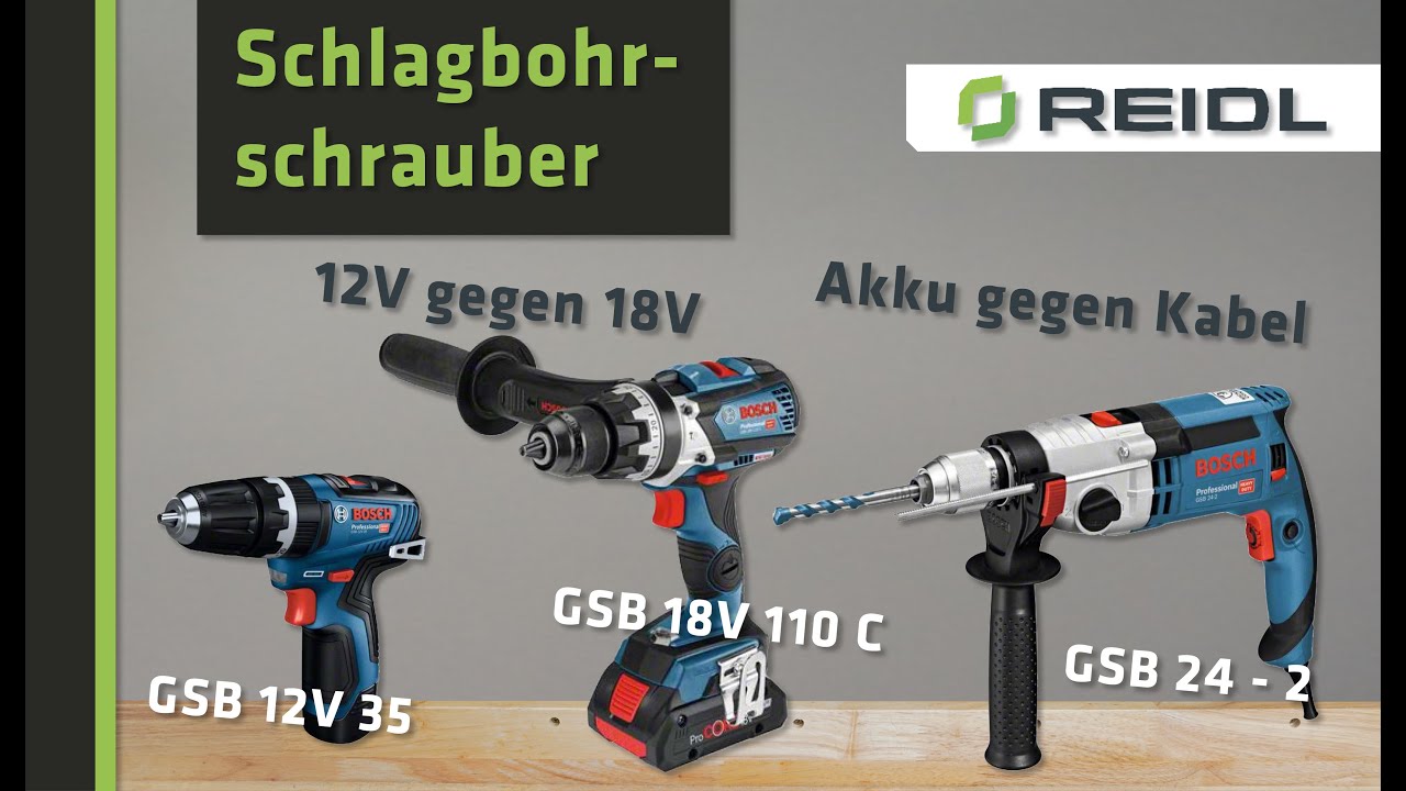 🔥BOSCH GSB Schlagbohrschrauber-Test - 12V vs. 18V // Akku vs. Kabel - Wer gewinnt den Härtetest?🔥