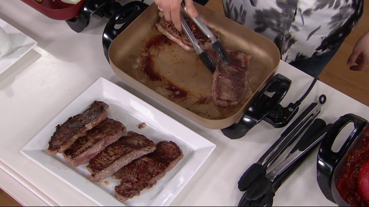 Cook's Essentials 12x15 Nonstick Electric Skillet w/ Lid on QVC