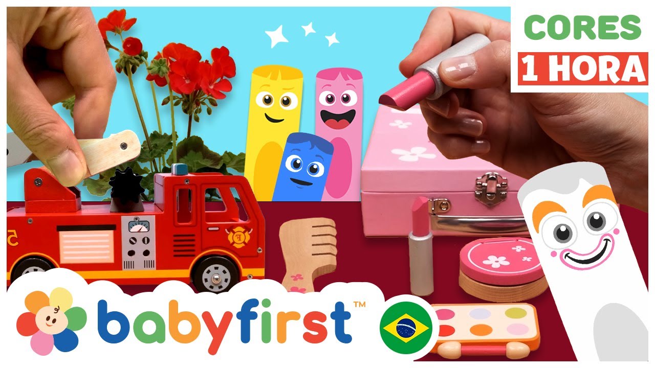 Desenho educativo 2 anos | Turma das Cores | Aprenda cores para crianças | 1 Hora | BabyFirst Brasil