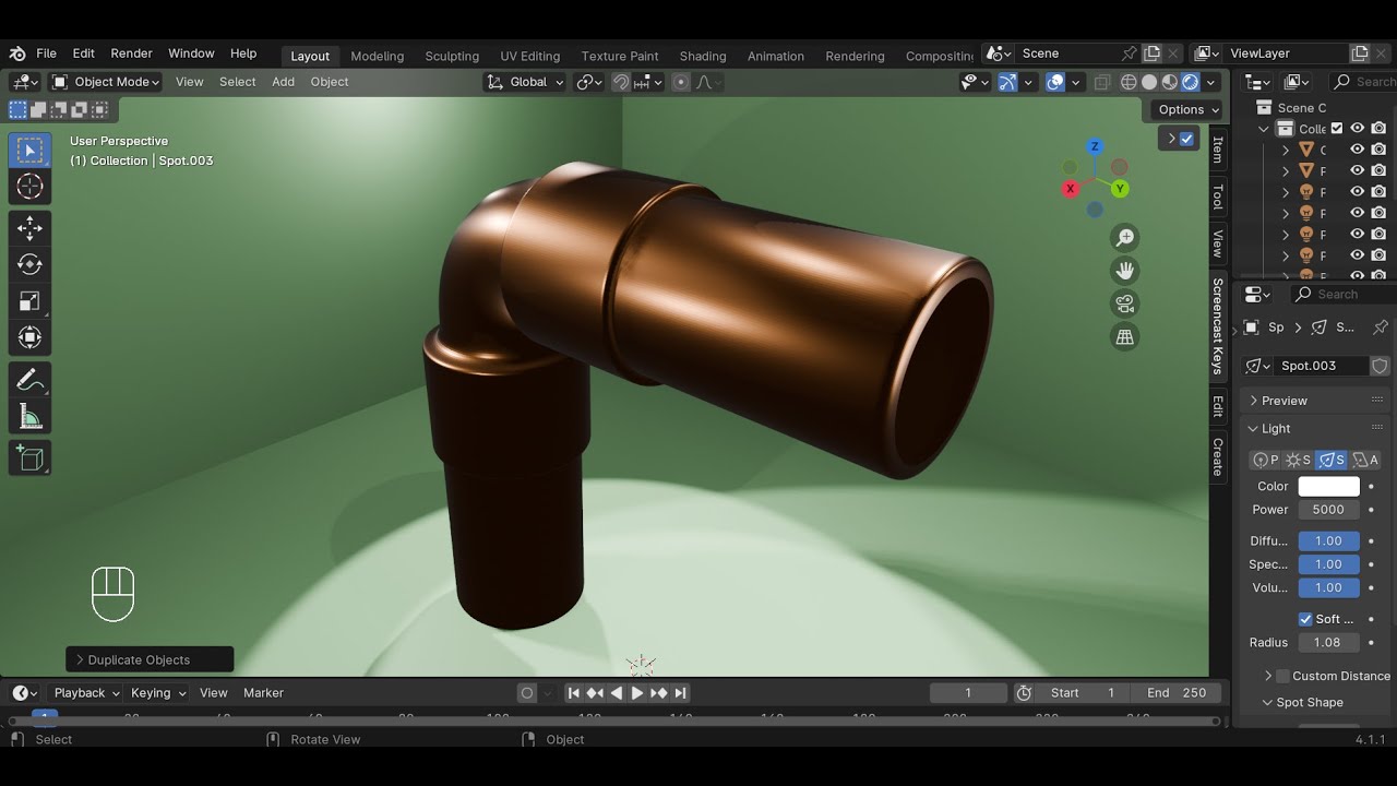 Tutorial basic 3D blender pemula | membuat sambungan pipa L