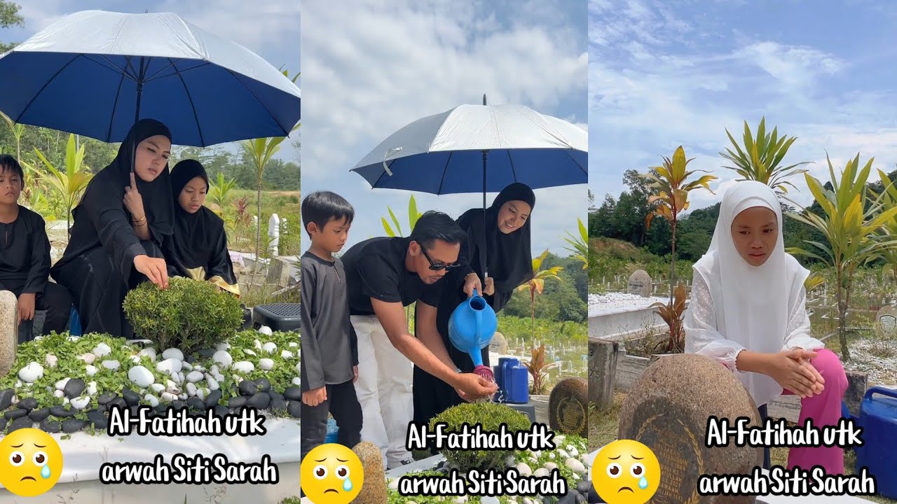 Watie & Shuib sekeluarga melawat pusara arwah Siti Sarah,Talita menangis tak dapat menahan sebak