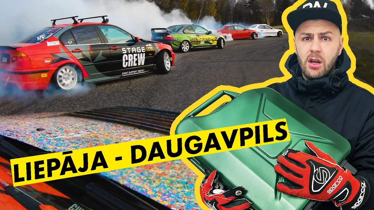 BRAUCU UZ DAUGAVPILI DRIFTOT UN PALIKU BEZ AUTO...