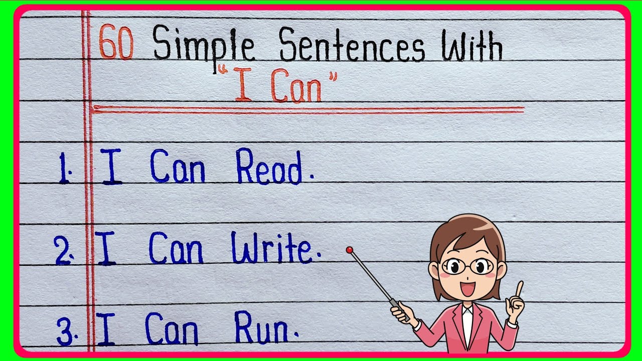Simple Sentences With "I Can" || 60 I Can Sentence || 60 Simple Sentences With I Can 