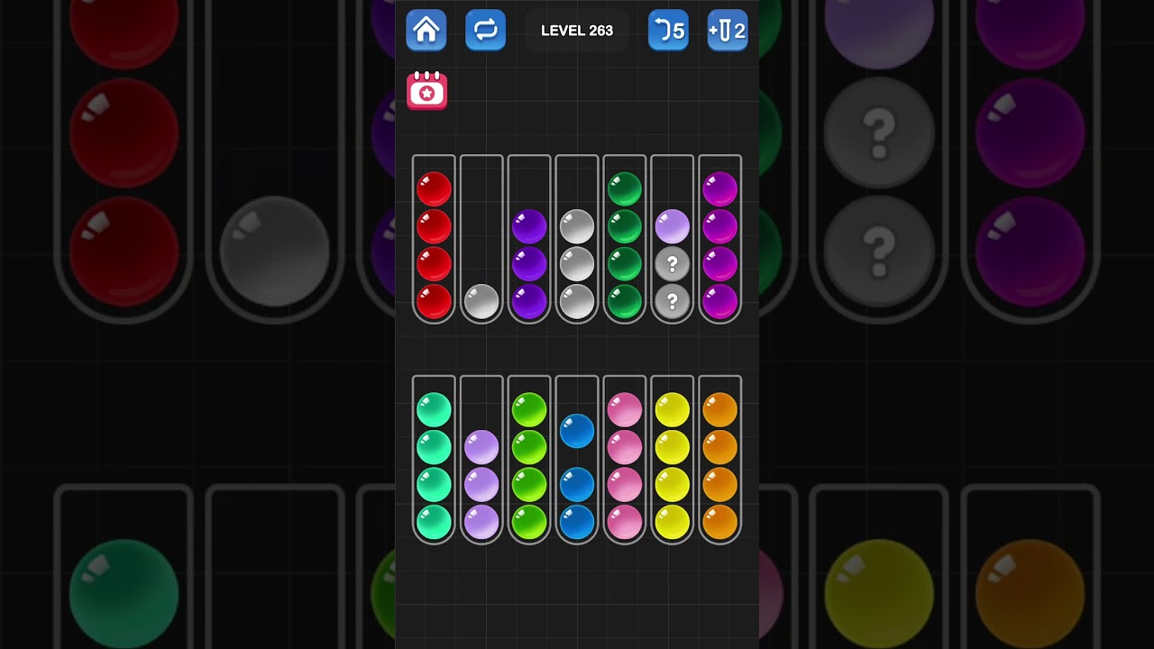 Ball Sort Puzzle by Guru Game: Levels 261, 262, 263, 264, 265