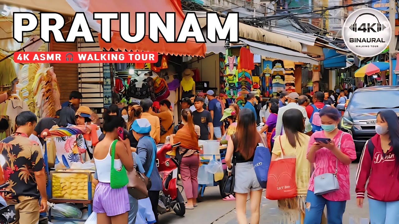 [4K] Pratunam Market Bangkok 🇹🇭 ASMR 🎧 Walking Tour
