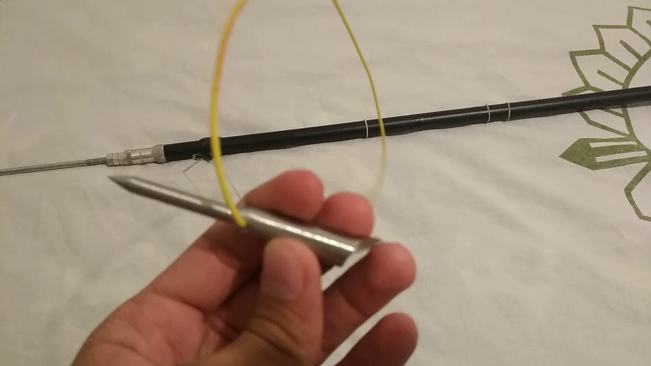 Homemade aluminum pole spear with slip tip system