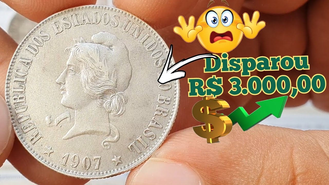 Moeda 2000 RÉIS 1907 Prata, várias variantes raras ,valores atualizados.